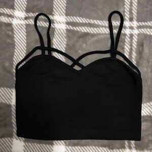 Brandy Melville Black Strappy Crop Top – Sleek & Versatile ✨